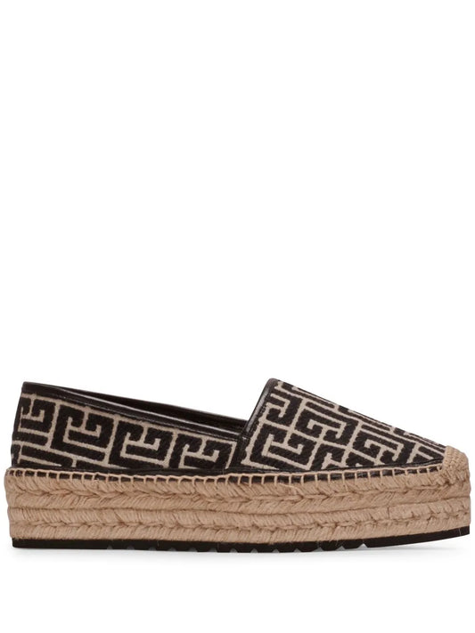 Balmain monogram platform espadrilles