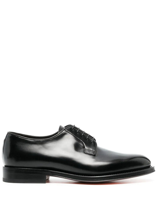 Santoni polished-leather Derby shoes