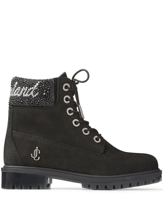 Jimmy Choo x Timberland crystal cuff boots