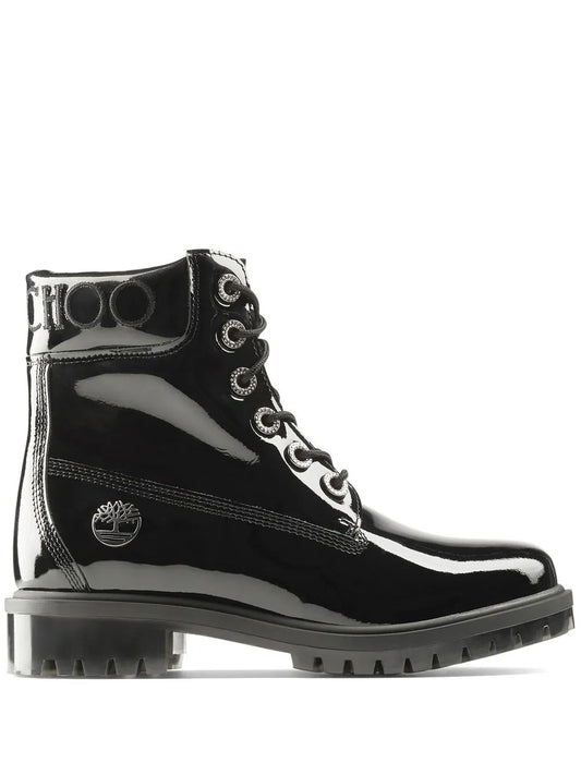 Jimmy Choo x Timberland patent leather harness boots