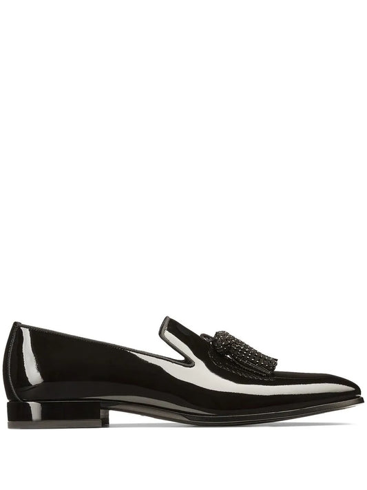 Jimmy Choo tassel-trim patent-finish loafers