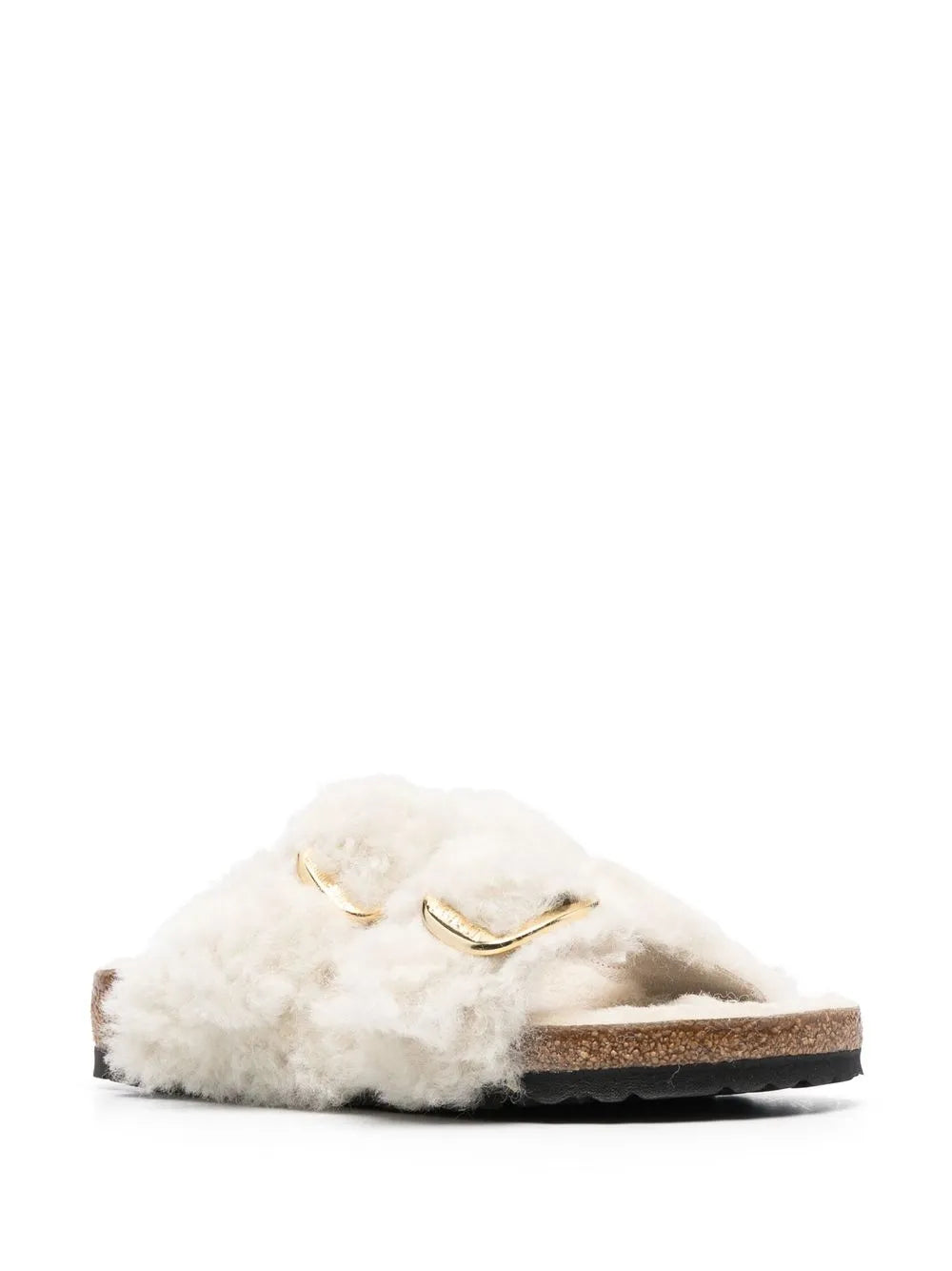 Birkenstock buckle-fastening shearling slides