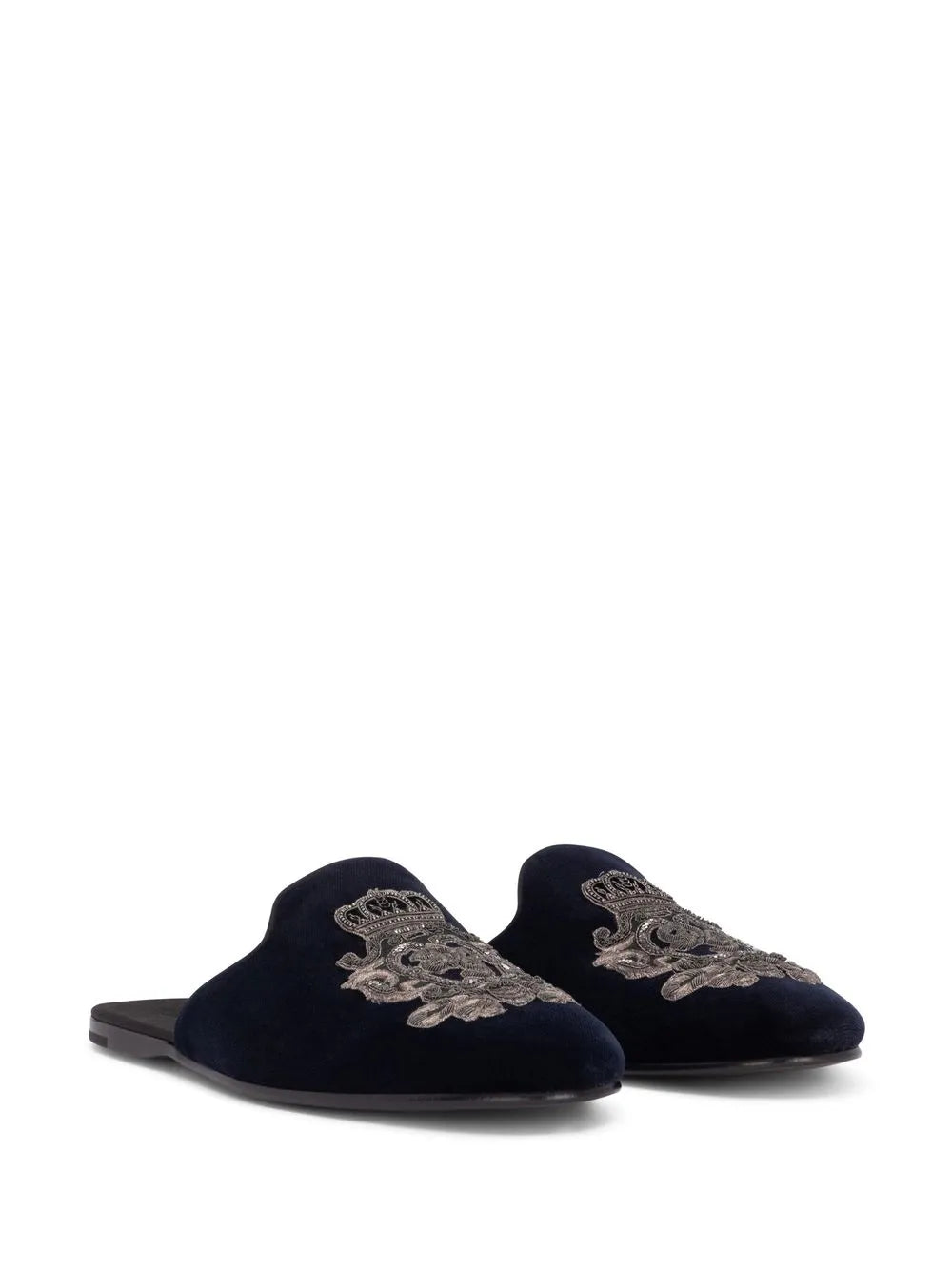Dolce & Gabbana embroidered velvet slippers