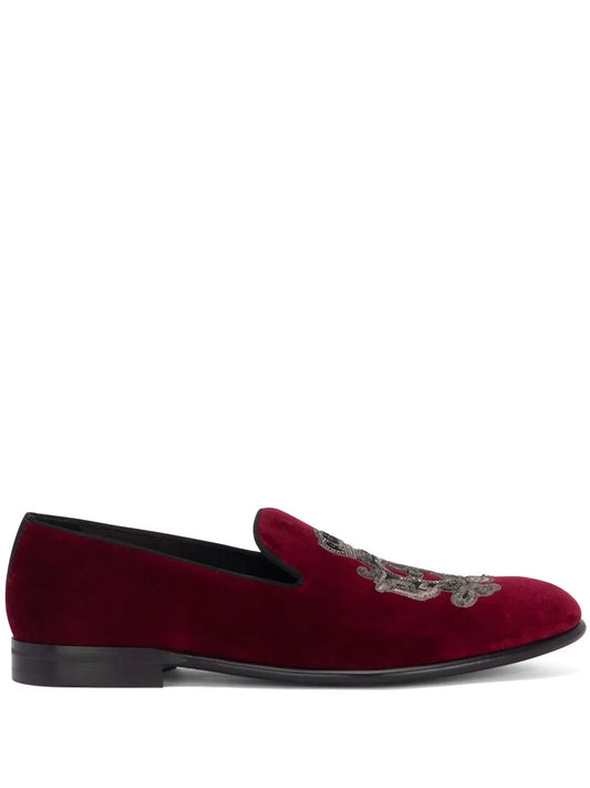 Dolce & Gabbana embroidered velvet slippers