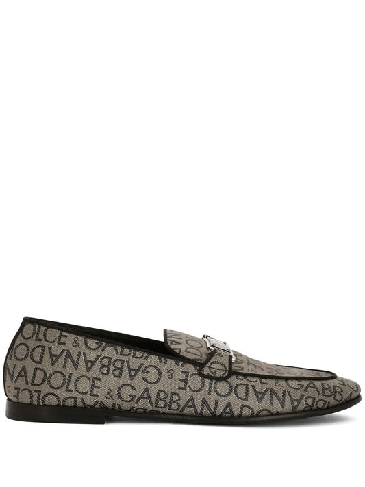 Dolce & Gabbana logo-tag jacquard loafers