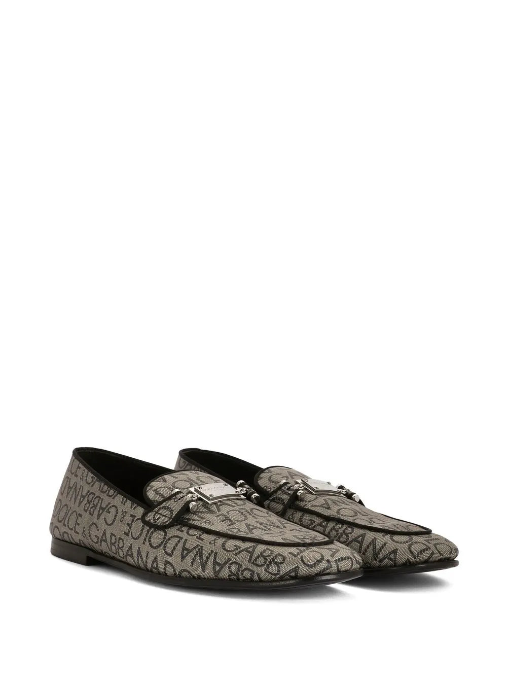 Dolce & Gabbana logo-tag jacquard loafers