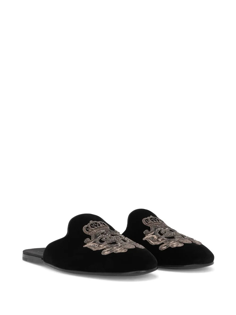 Dolce & Gabbana embroidered velvet slippers
