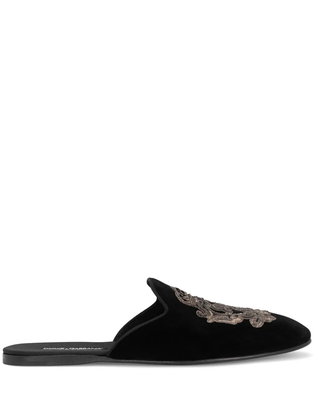 Dolce & Gabbana embroidered velvet slippers