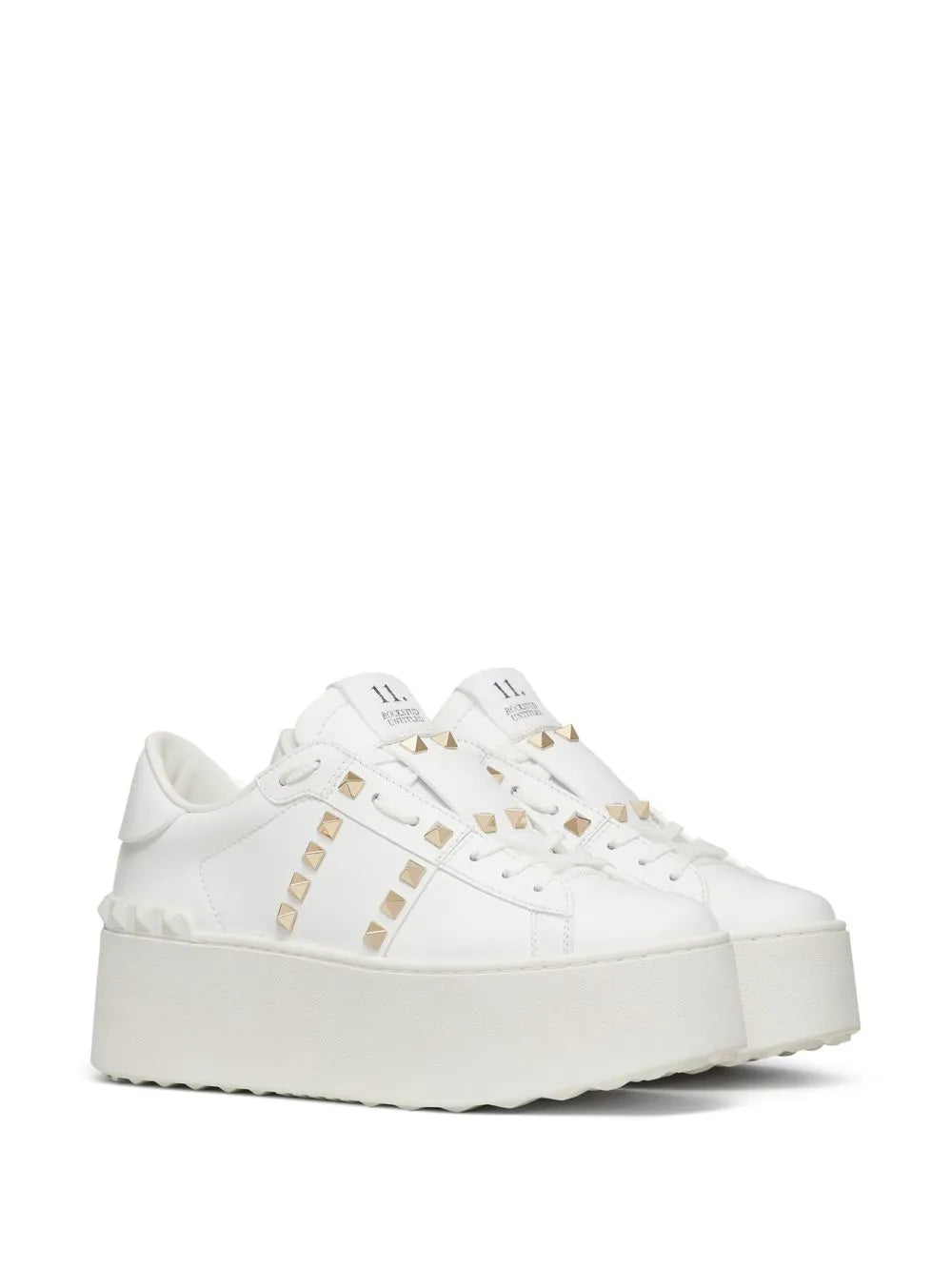 Valentino Garavani Rockstud Untitled leather flatform sneakers