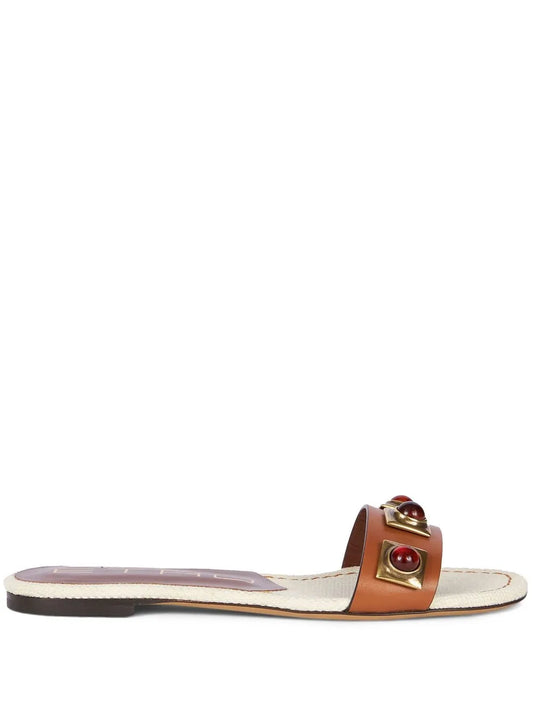 ETRO studded leather slides