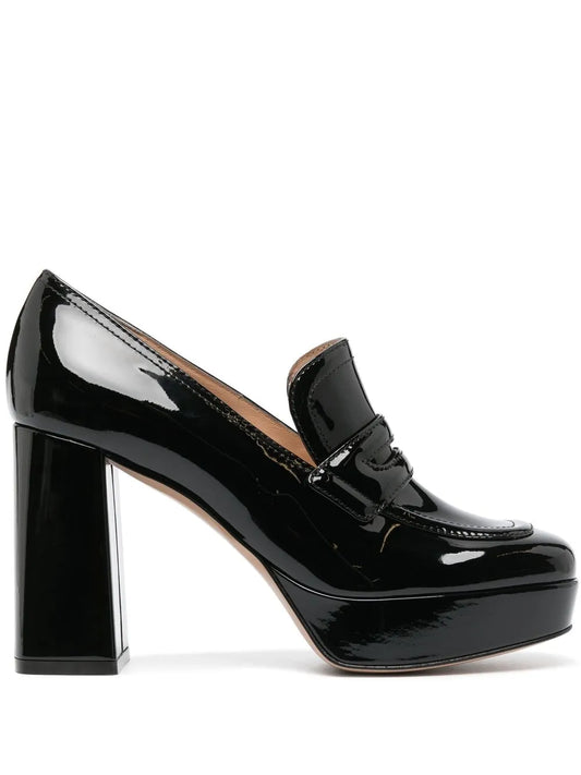 Gianvito Rossi 100mm patent-leather platform loafers