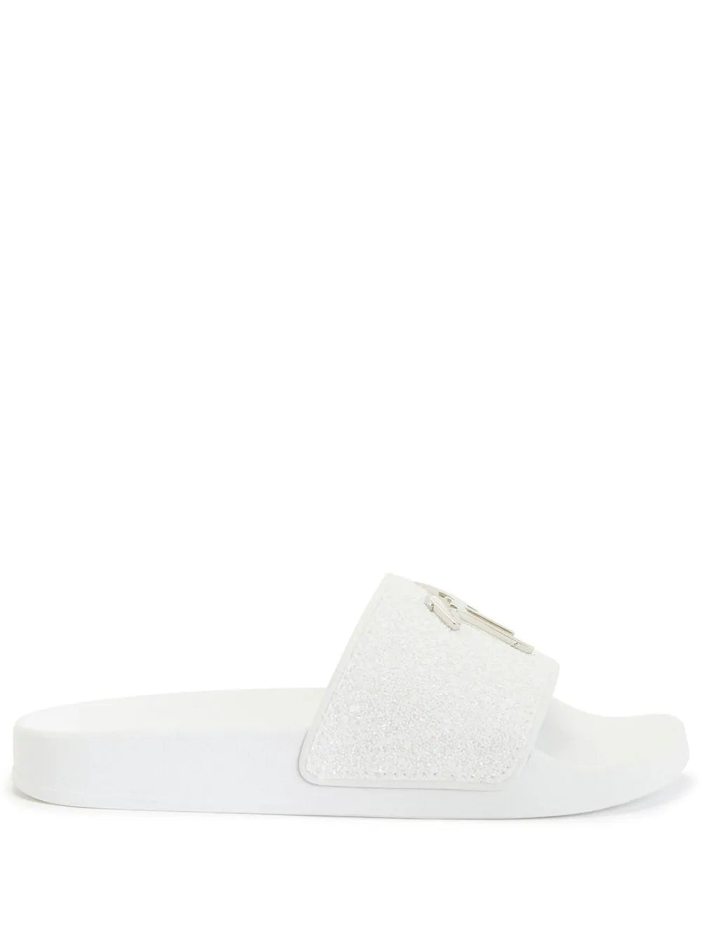 Giuseppe Zanotti logo-plaque glitter sliders