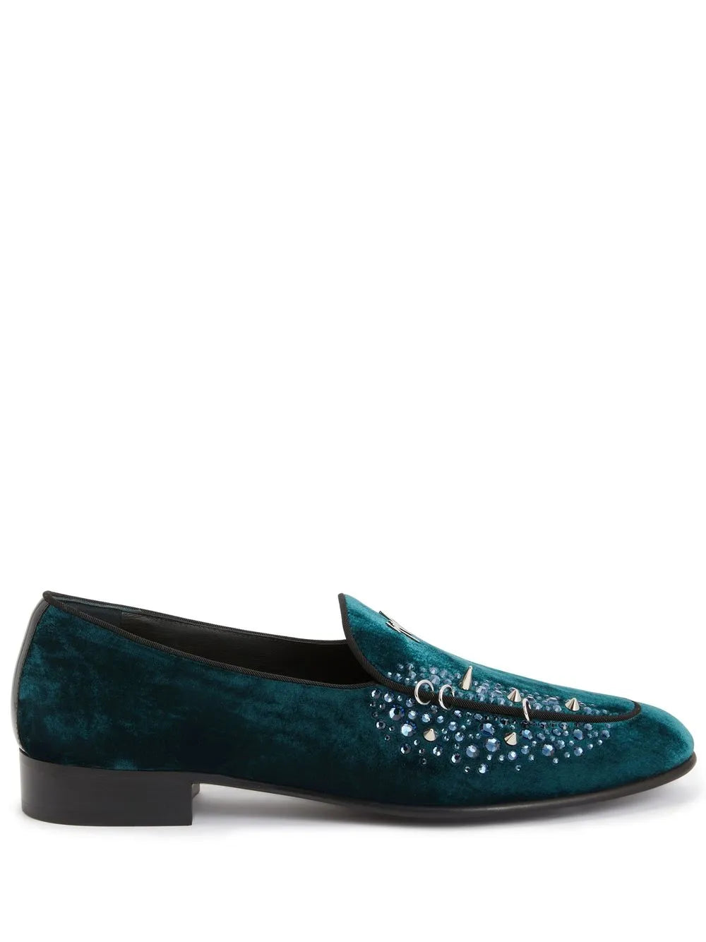 Giuseppe Zanotti velvet-effect rhinestone loafers 