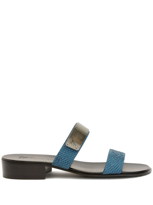Giuseppe Zanotti metal-plaque snakeskin-effect sandals