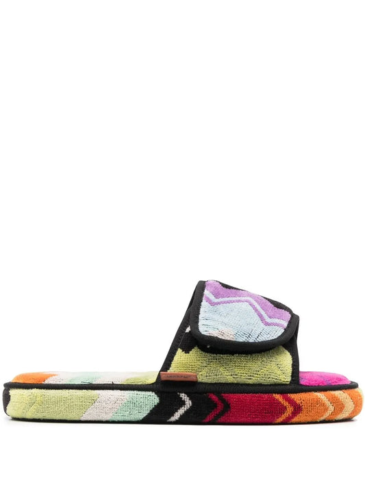 Missoni Home striped touch-strap slippers