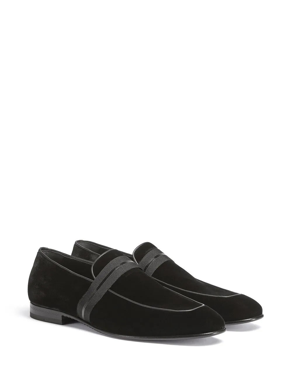 Zegna velvet almond-toe loafers