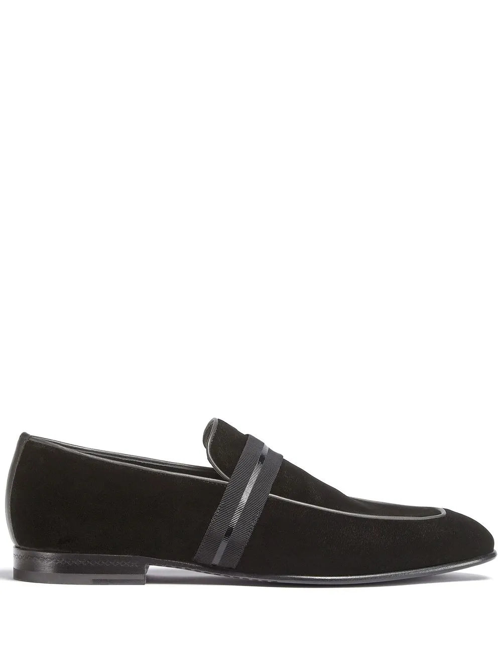 Zegna velvet almond-toe loafers