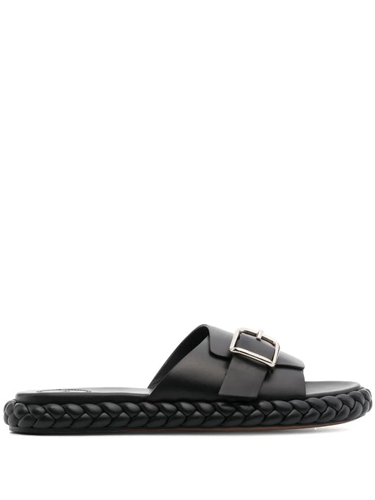 Chloé braided-sole leather slides