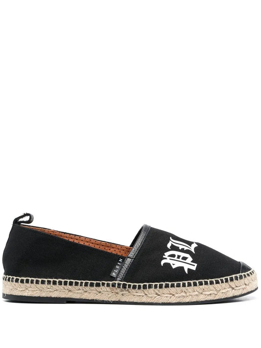 Philipp Plein logo-print canvas espadrilles
