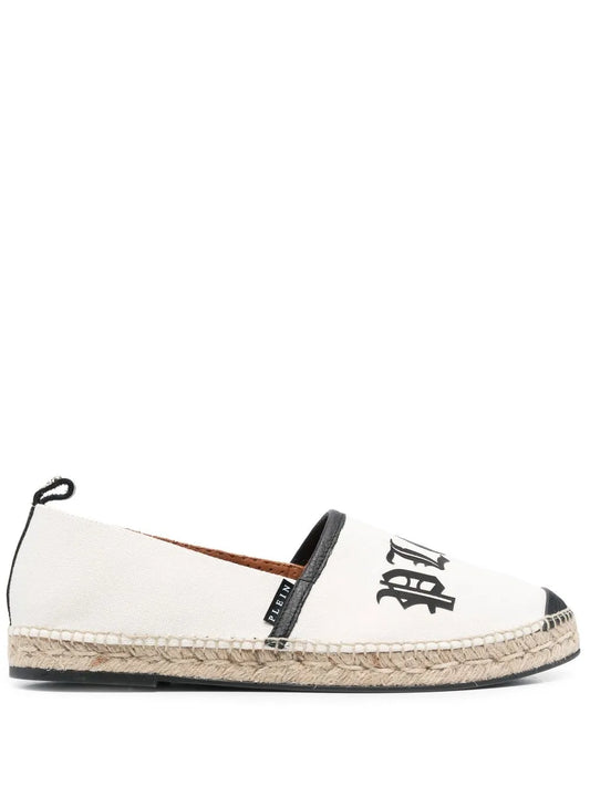 Philipp Plein logo-print canvas espadrilles