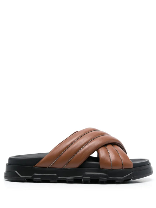 Fabiana Filippi bead-embellished padded slides