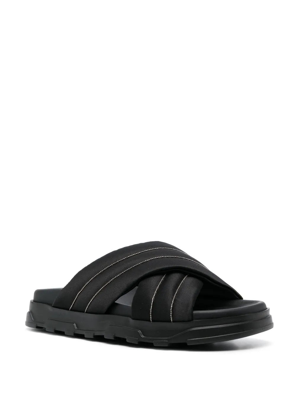 Fabiana Filippi quilted crossover-strap slides