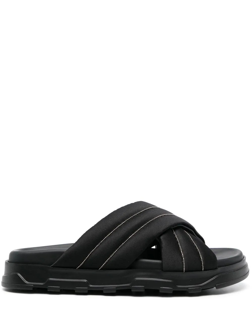 Fabiana Filippi quilted crossover-strap slides