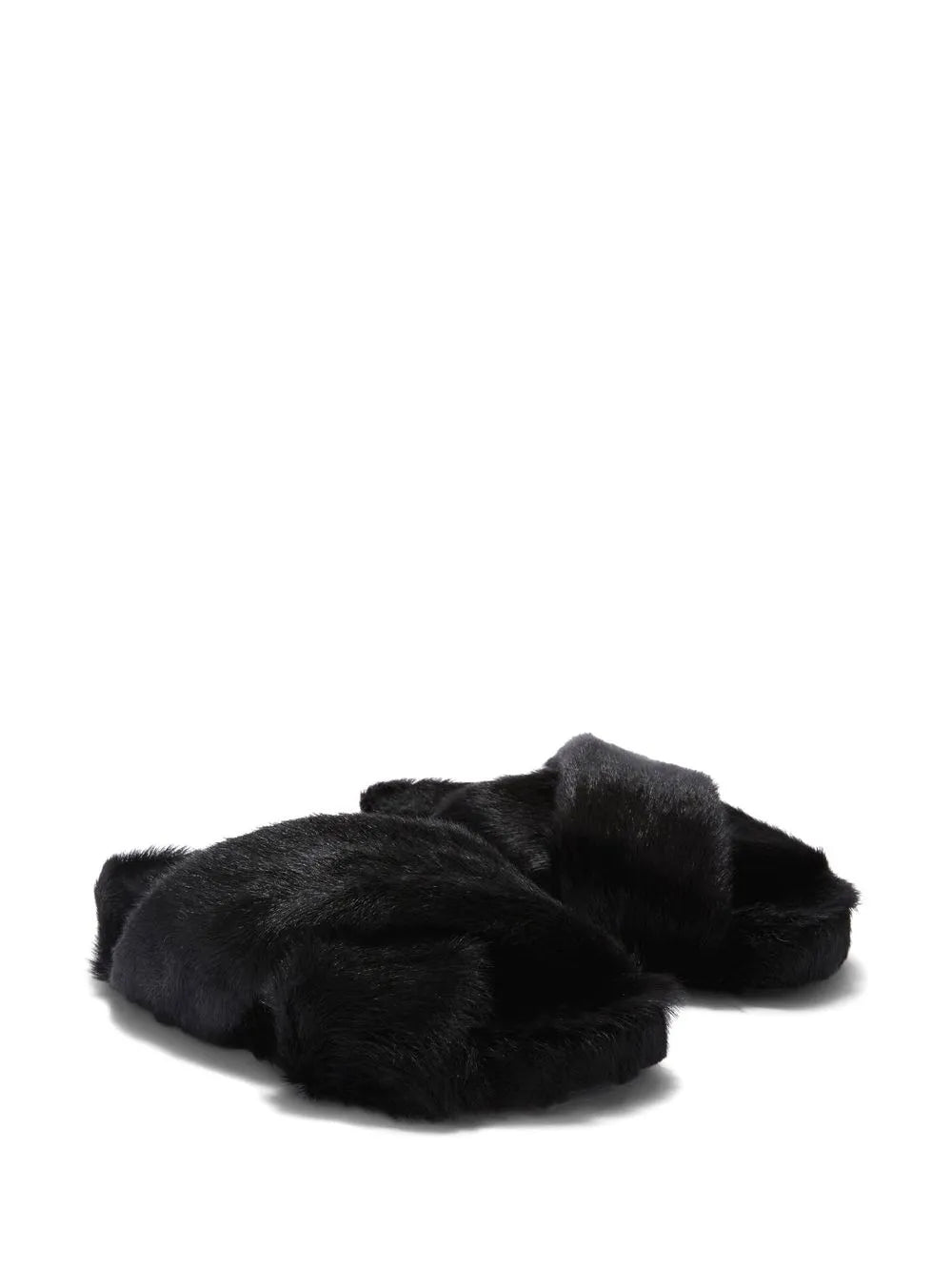 Jil Sander crossover-strap fur slides