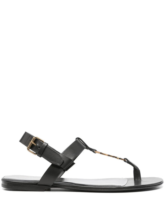 Saint Laurent Cassandre-plaque leather sandals