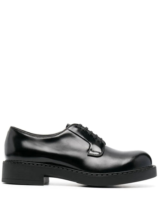 Prada polished-finish Derby shoes