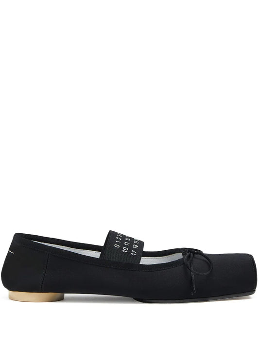 MM6 Maison Margiela logo-strap ballerina shoes