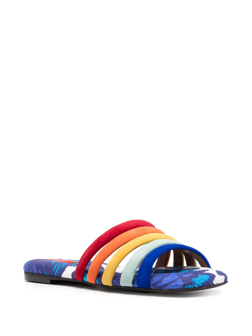 La DoubleJ Tones cotton-chevron slides
