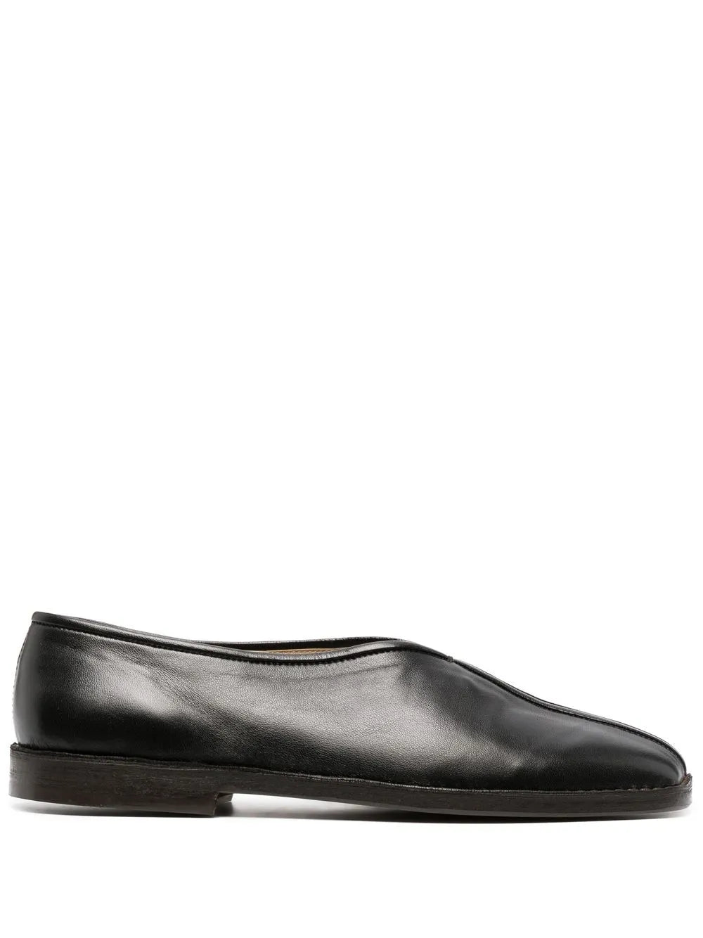 LEMAIRE 20mm square-toe piped leather loafers