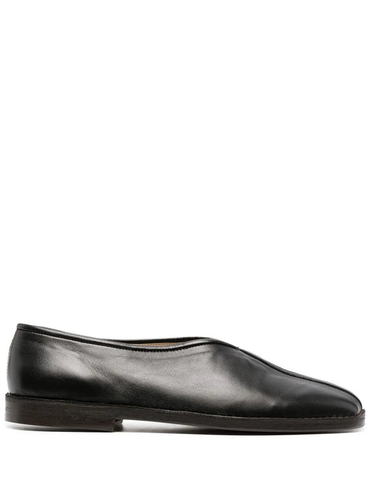 LEMAIRE 20mm square-toe piped leather loafers