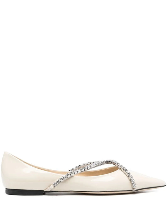 Jimmy Choo Genevi crystal-chain ballerina shoes