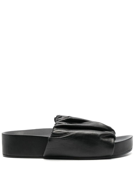 Jil Sander ruched leather slides