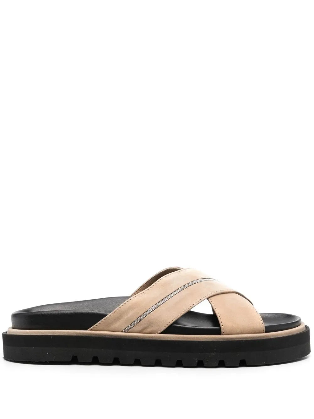 Peserico embellished crossover-strap slides