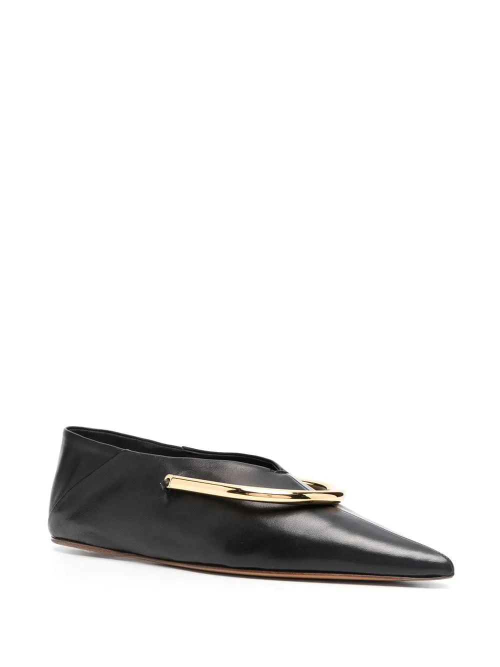 Jil Sander plaque-detail pointed ballerina shoes