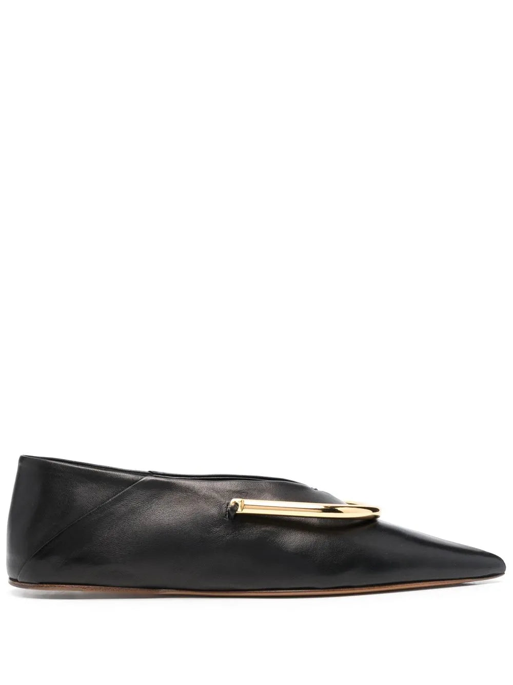 Jil Sander plaque-detail pointed ballerina shoes