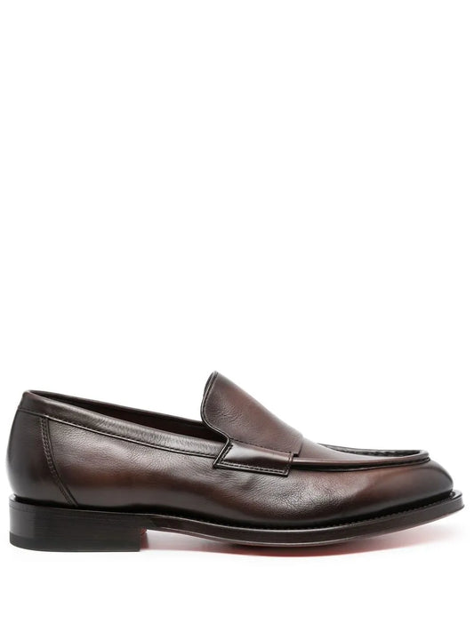 Santoni slip-on leather loafers