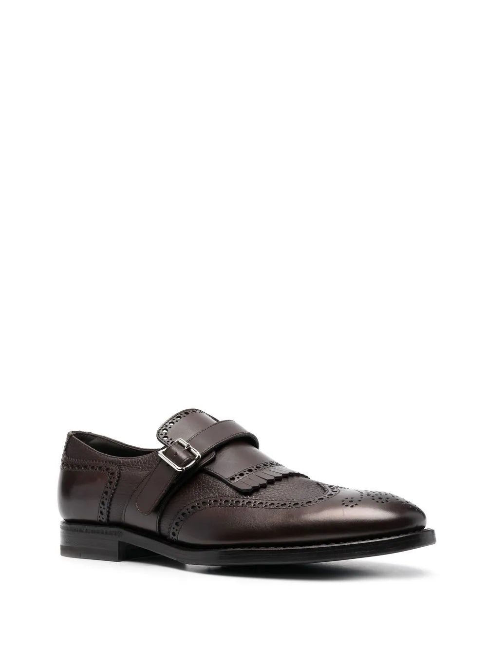 Henderson Baracco perforated buckled monk shoes