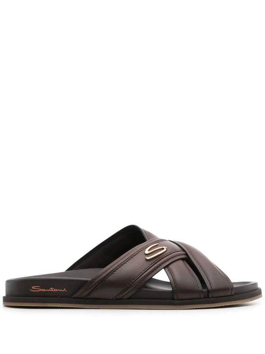 Santoni crossover-straps leather sandals
