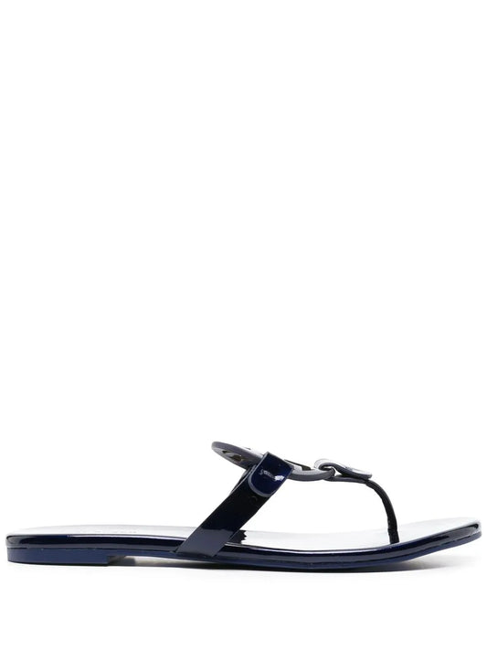 Tory Burch Double T leather flip flops