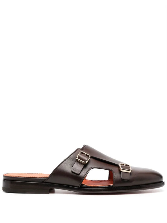 Santoni contrasting monk slippers