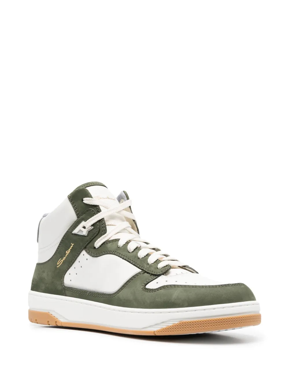 Santoni logo-print hi-top sneakers