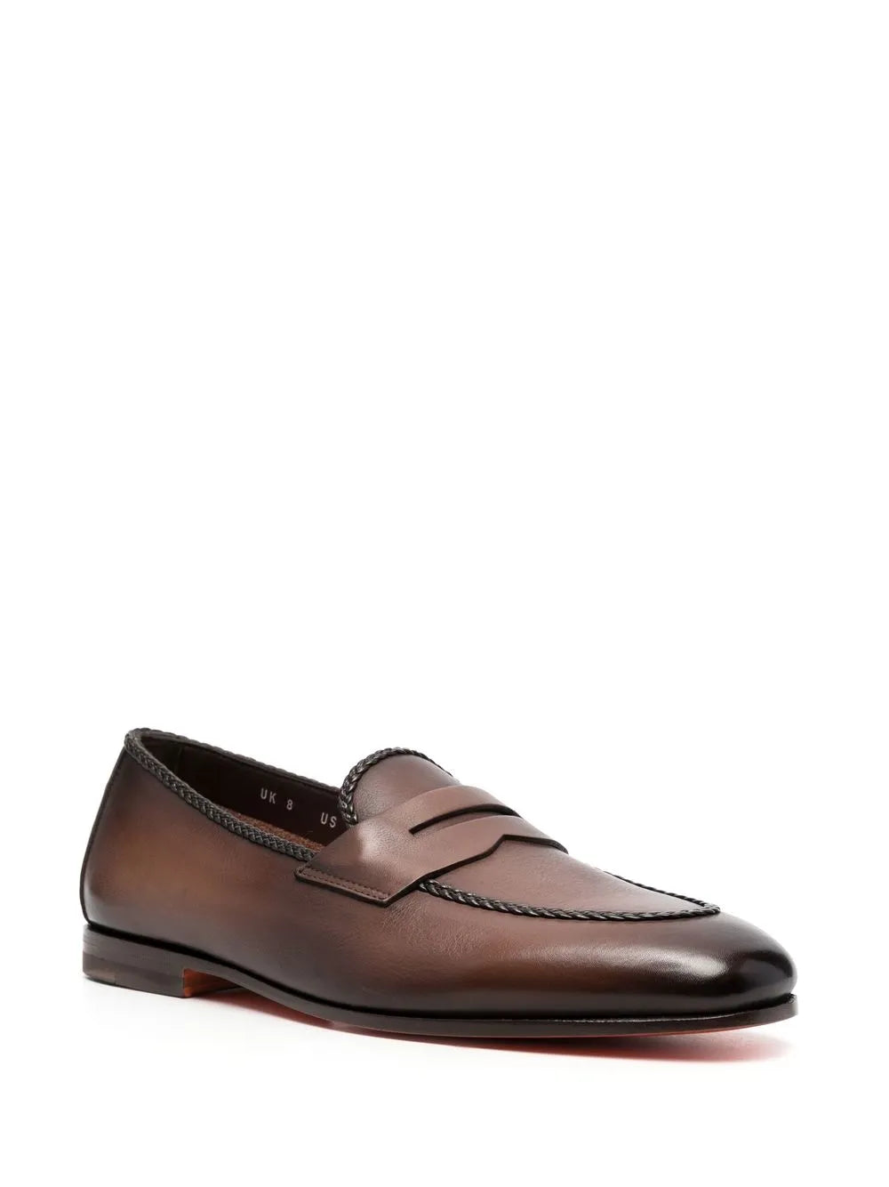 Santoni leather penny loafers