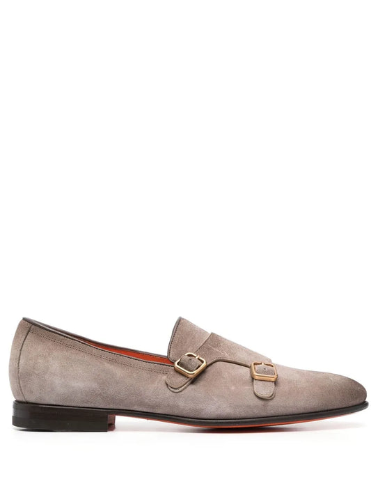 Santoni suede monk shoes
