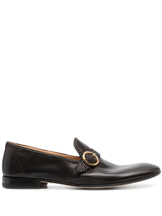 Lidfort buckle-embellished leather loafers