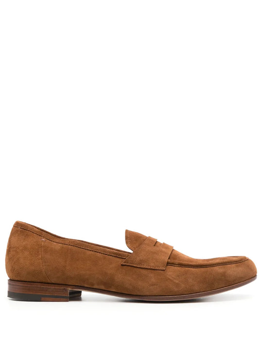 Lidfort round-toe suede loafers