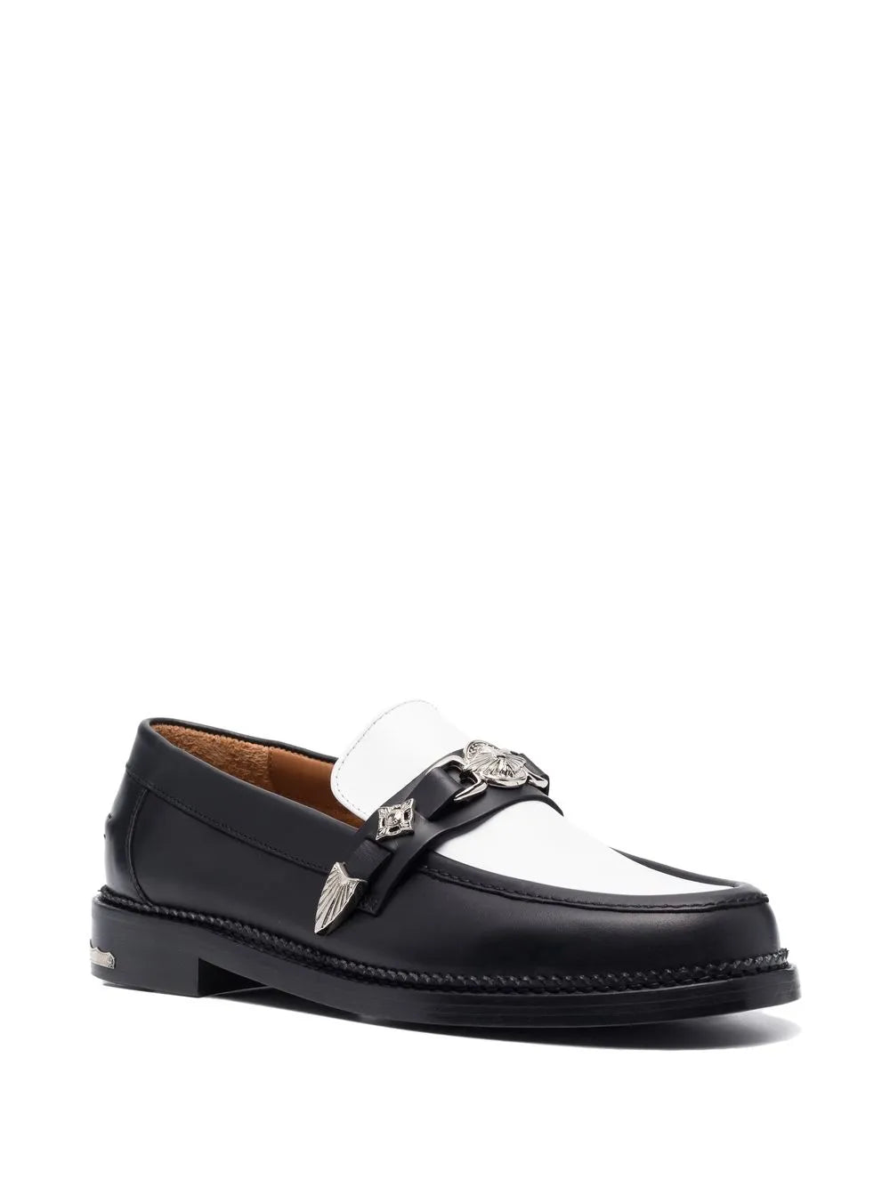 Toga Virilis plaque-detailing two-tone loafers